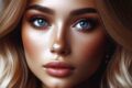 Portret femeie cu ochi albaștri