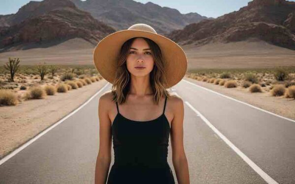 Fată cu pălărie de soare